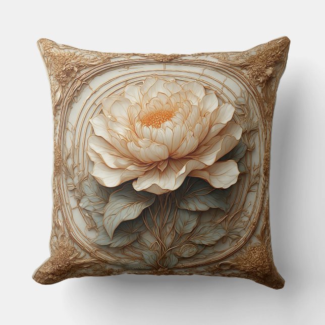 Coussin Conception de rose ornementale (Recto)
