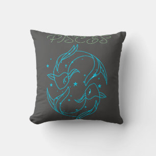 Coussin Conception de signe du zodiaque Poissons mystique 