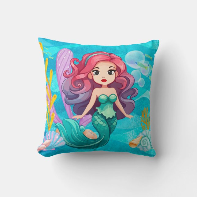 Coussin Conception de sirène mystique (Recto)