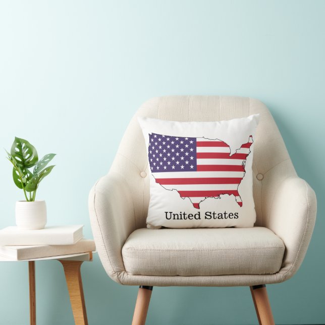 Coussin Conception de souvenir de drapeau et de carte des  (Chaise)