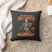 Coussin Conception de squelette juste en attendant Hallowe (Couverture)