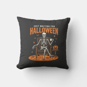 Coussin Conception de squelette juste en attendant Hallowe