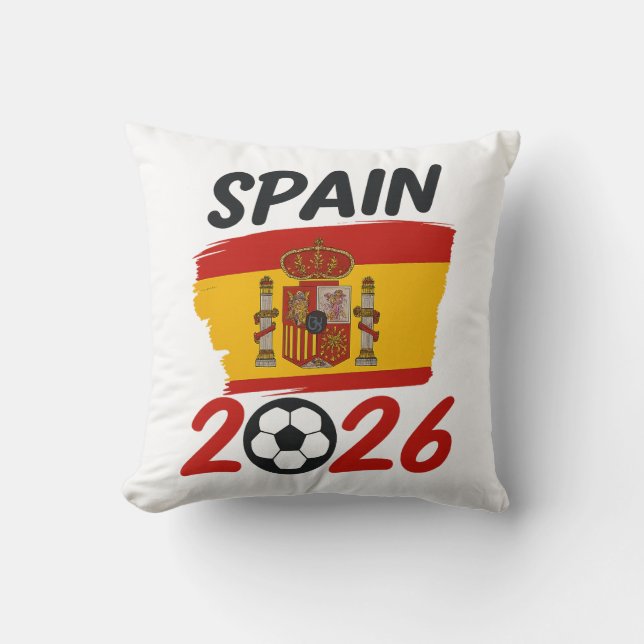 Coussin Conception de supporter de football Espagne 2026 a (Recto)