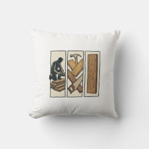 Coussin Conception de T-Shirt avec Gravure d'Outils de Men