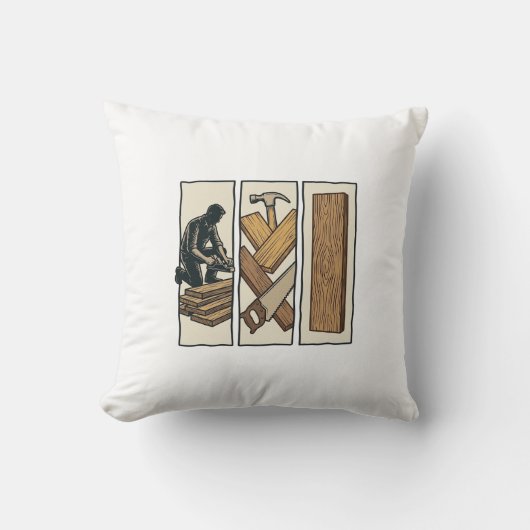 Coussin Conception de T-Shirt avec Gravure d'Outils de Men (Recto)
