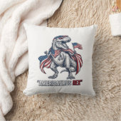 Coussin Conception de T-shirt blanc Patriotic T-Rex Ameris (Couverture)