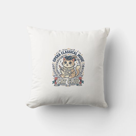Coussin Conception de T-shirt de chat mignon de musique cl (Recto)