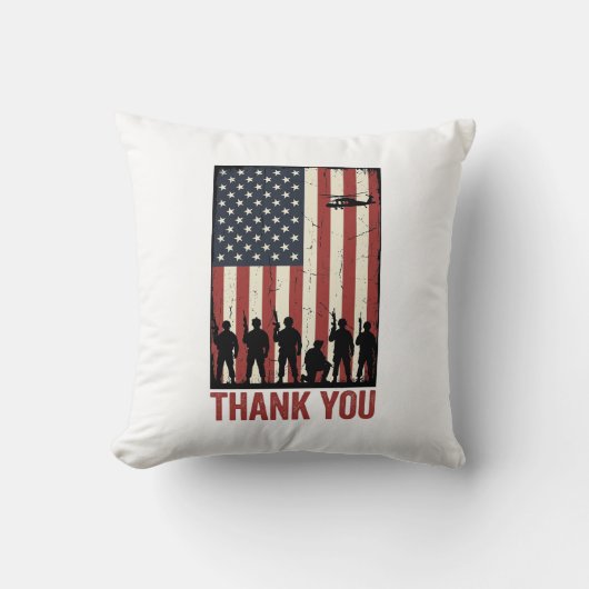 Coussin Conception de T-shirt de drapeau américain militai (Recto)