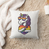 Coussin Conception de T-shirt de fierté de coeur de licorn (Couverture)