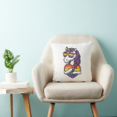 Coussin Conception de T-shirt de fierté de coeur de licorn (Chaise)