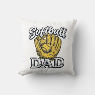 Coussin Conception de T-shirt de Gant Vintage Papa Softbal