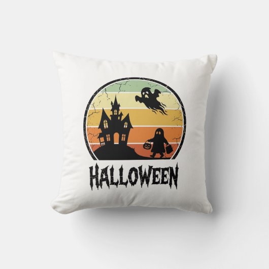 Coussin Conception de T-shirt de maison hantée Halloween S (Recto)