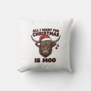 Coussin Conception de T-shirt de vache Highland drôle de N