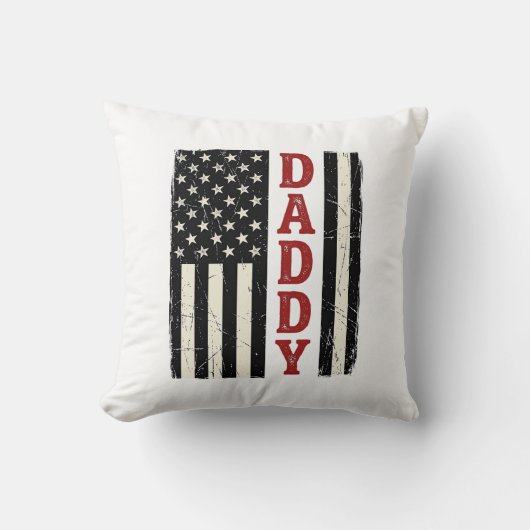Coussin Conception de T-shirt Drapeau Américain Papa en Dé (Recto)