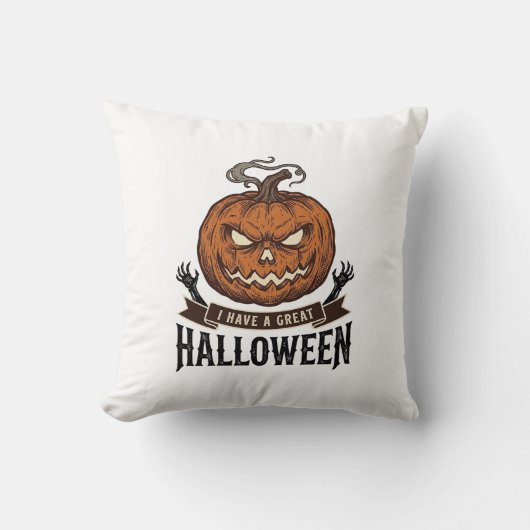 Coussin Conception de T-shirt gothique de citrouille d'Hal (Recto)