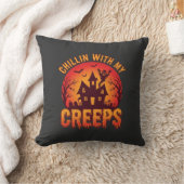 Coussin Conception de T-Shirt Halloween Chillin With My Cr (Couverture)