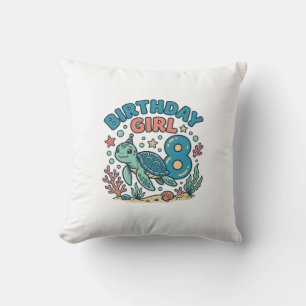 Coussin Conception de t-shirt pour les 8 ans de la fille d