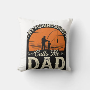 Coussin Conception de T-shirt pour papa, compagnon de pêch