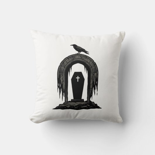 Coussin Conception de T-shirt silhouette de tombe de cimet (Recto)