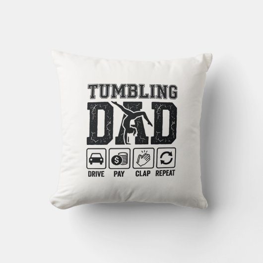 Coussin Conception de T-shirt Tumbling Dad Drive Pay Clap  (Recto)