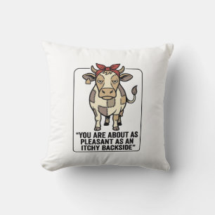 Coussin Conception de T-Shirt vintage vache patchwork grin