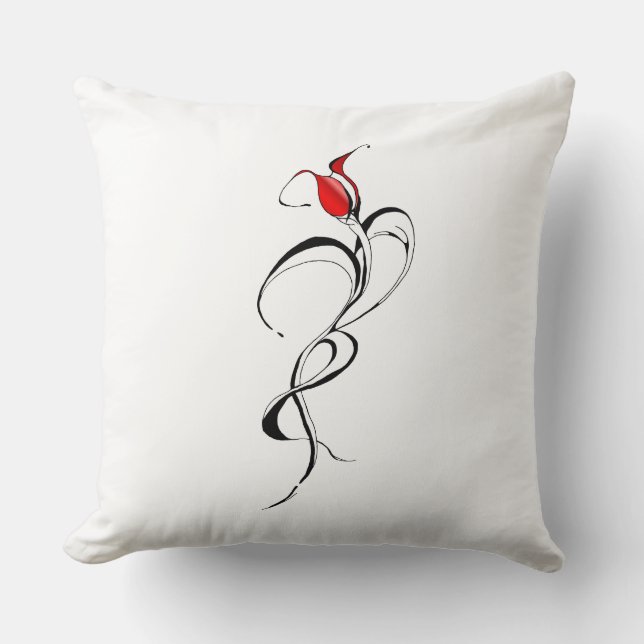 Coussin Conception de tatouage Tribal Rose Rouge (Recto)