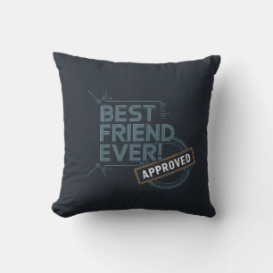 Coussin Conception de texte approuvée par le meilleur ami