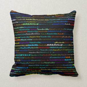 Coussin Conception de texte de Nashville I Jetez l'oreille