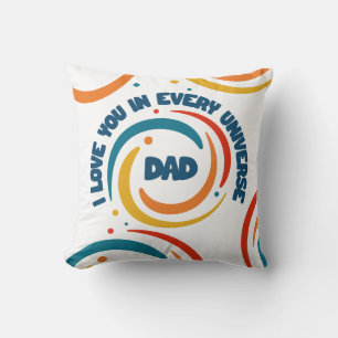 Coussin Conception de texte mignon Papa je t'aime dans cha