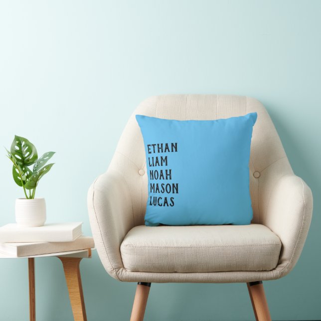 Coussin Conception de texte minimal vertical avec nom pers (Chaise)