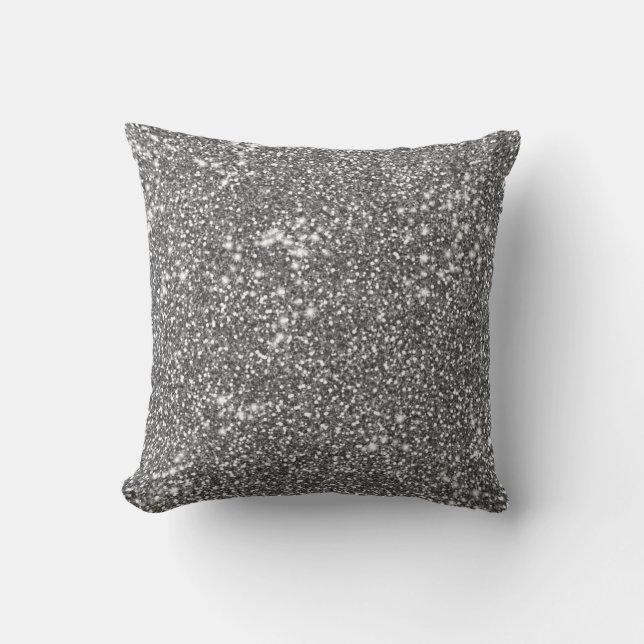 Coussin Conception de texture de paillettes grises argenté (Recto)