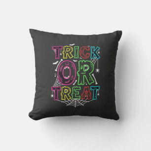 Coussin Conception de toile d'araignée Halloween Trick or