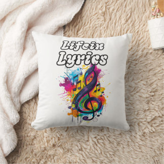 Coussin Conception de typographie de notes de couleur "La
