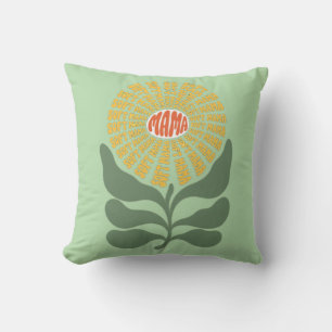 Coussin Conception de typographie florale "Soft Mama" Rétr