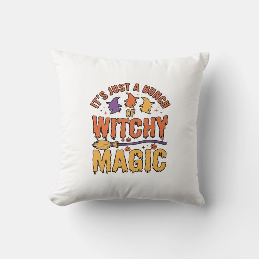 Coussin Conception de typographie Halloween magique ensorc (Recto)