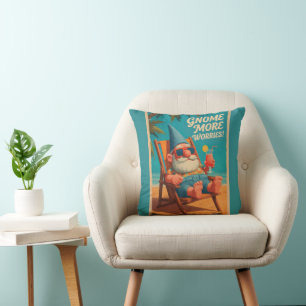 Coussin Conception de vacances à la plage de gnome de styl