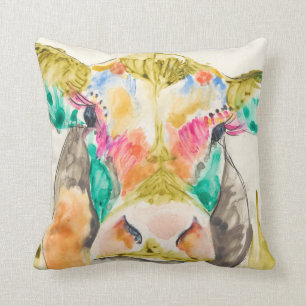 Coussin Conception de vache colorée