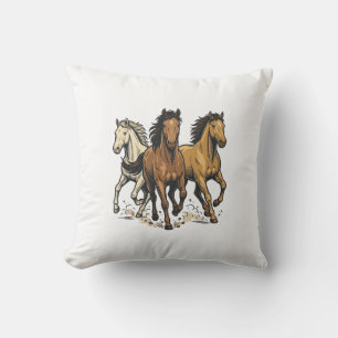 Coussin Conception de vecteur d'art de chevaux de course v