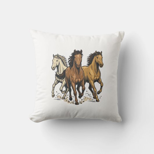 Coussin Conception de vecteur d'art de chevaux de course v (Recto)