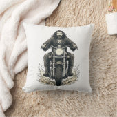 Coussin Conception de vecteur de cavalier de moto de gravu (Couverture)