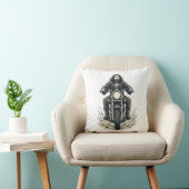 Coussin Conception de vecteur de cavalier de moto de gravu (Chaise)