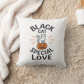 Coussin Conception de vecteur de chat noir spécial amour H (Couverture)