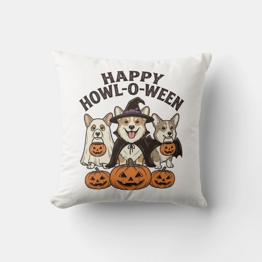 Coussin Conception de vecteur de chien de Halloween de Cor (Recto)