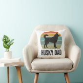Coussin Conception de vecteur de chien rétro Husky Papa Vi (Chaise)