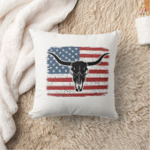 Coussin Conception de vecteur de drapeau américain de crân (Couverture)