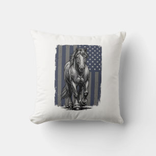 Coussin Conception de vecteur de drapeau de cheval de trai