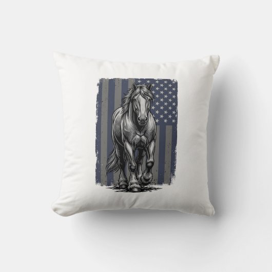 Coussin Conception de vecteur de drapeau de cheval de trai (Recto)