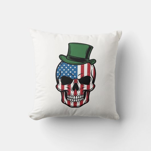 Coussin Conception de vecteur de drapeau de crâne de trèfl (Recto)