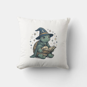 Coussin Conception de vecteur de magicien de tortue mignon