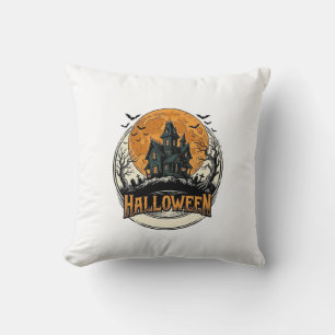Coussin Conception de vecteur de maison hantée Halloween v